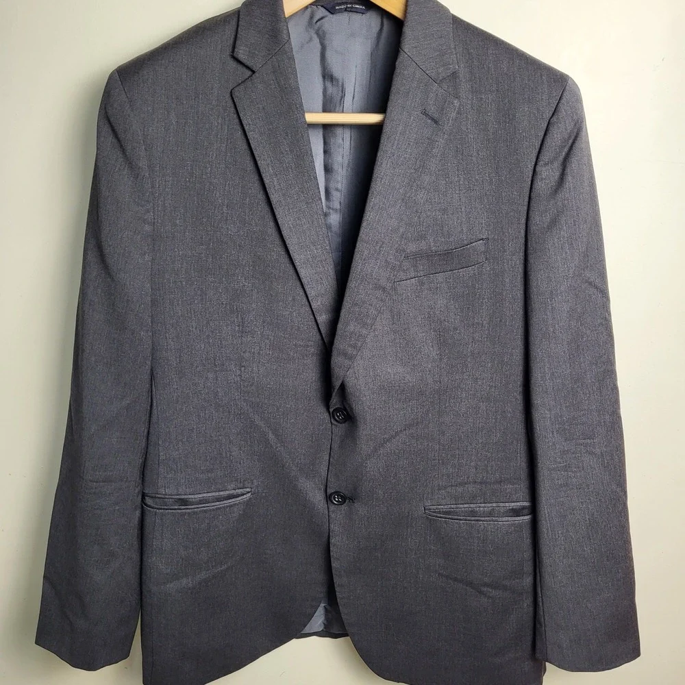 Banana Republic Mens 42R Tailored Fit Wool Gray Blazer 2 button Jacket‎ Italian
